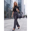 image:imageWomens Dressy Casual Mock Neck Tops Business Casual Half Sleeve Work Shirts01 Black