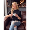 image:imageWomens Dressy Casual Mock Neck Tops Business Casual Half Sleeve Work Shirts01 Black