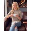 image:imageWomens Dressy Casual Mock Neck Tops Business Casual Half Sleeve Work Shirts03 Mixed Beige