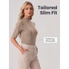 image:imageWomens Dressy Casual Mock Neck Tops Business Casual Half Sleeve Work Shirts03 Mixed Beige