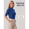 image:imageWomens Dressy Casual Mock Neck Tops Business Casual Half Sleeve Work Shirts04 Royal Blue