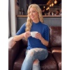 image:imageWomens Dressy Casual Mock Neck Tops Business Casual Half Sleeve Work Shirts04 Royal Blue