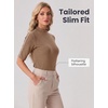 image:imageWomens Dressy Casual Mock Neck Tops Business Casual Half Sleeve Work Shirts05 Khaki