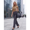 image:imageWomens Dressy Casual Mock Neck Tops Business Casual Half Sleeve Work Shirts05 Khaki