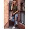 image:imageWomens Dressy Casual Mock Neck Tops Business Casual Half Sleeve Work Shirts06 Army Green