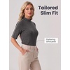 image:imageWomens Dressy Casual Mock Neck Tops Business Casual Half Sleeve Work Shirts07 Dark Gray