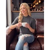image:imageWomens Dressy Casual Mock Neck Tops Business Casual Half Sleeve Work Shirts07 Dark Gray