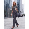image:imageWomens Dressy Casual Mock Neck Tops Business Casual Half Sleeve Work Shirts07 Dark Gray