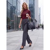 image:imageWomens Dressy Casual Mock Neck Tops Business Casual Half Sleeve Work Shirts08 Wine Red
