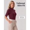 image:imageWomens Dressy Casual Mock Neck Tops Business Casual Half Sleeve Work Shirts08 Wine Red