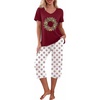 image:imagePrinStory Womens Pajama Sets Capri Pjs Soft Lounge Sets S4XLFpwine Red Bell Ring