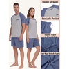 image:imageMens Pajamas Set Short Sleeve Raglan Shirts and Shorts Lounge Sleepwear01gray Blue