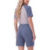 image:imageMens Pajamas Set Short Sleeve Raglan Shirts and Shorts Lounge Sleepwear01gray Blue