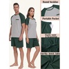 image:imageMens Pajamas Set Short Sleeve Raglan Shirts and Shorts Lounge Sleepwear02green