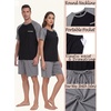 image:imageMens Pajamas Set Short Sleeve Raglan Shirts and Shorts Lounge Sleepwear04dark Gray