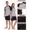 image:imageMens Pajamas Set Short Sleeve Raglan Shirts and Shorts Lounge Sleepwear05black