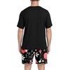 image:imageMens Pajamas Set Short Sleeve Raglan Shirts and Shorts Lounge SleepwearFp Black Christmas Gift