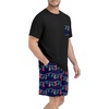 image:imageMens Pajamas Set Short Sleeve Raglan Shirts and Shorts Lounge SleepwearFp Blue Christmas Sock