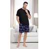 image:imageMens Pajamas Set Short Sleeve Raglan Shirts and Shorts Lounge SleepwearFp Blue Christmas Sock