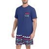 image:imageMens Pajamas Set Short Sleeve Raglan Shirts and Shorts Lounge SleepwearFp Navy Blue Elk