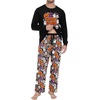 image:imageMens Pajama Set Long Sleeve Shirts and Pants Soft Comfy Pjs Print Sleepwear00 Fp Black Pumpkin