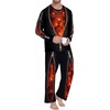 image:imageMens Pajama Set Long Sleeve Shirts and Pants Soft Comfy Pjs Print Sleepwear10 Fp Zipper Skull  Flame Skeleton