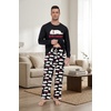 image:imageMens Pajama Set Long Sleeve Shirts and Pants Soft Comfy Pjs Print SleepwearFp Black Bottom Bago