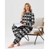 image:imagePrinStory Mens Pajamas Set Fleece Pjs Long Sleeve Soft Sleepwear S2XLBlack Snowflake Elk