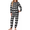 image:imagePrinStory Mens Pajamas Set Fleece Pjs Long Sleeve Soft Sleepwear S2XLBlack Snowflake Elk