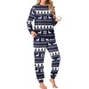image:imagePrinStory Mens Pajamas Set Fleece Pjs Long Sleeve Soft Sleepwear S2XLNavy Blue Forest Elk