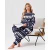 image:imagePrinStory Mens Pajamas Set Fleece Pjs Long Sleeve Soft Sleepwear S2XLNavy Blue Forest Elk