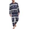 image:imagePrinStory Mens Pajamas Set Fleece Pjs Long Sleeve Soft Sleepwear S2XLNavy Blue Forest Elk