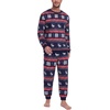 image:imagePrinStory Mens Pajamas Set Fleece Pjs Long Sleeve Soft Sleepwear S2XLNavy Snowflake Elk