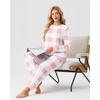 image:imagePrinStory Mens Pajamas Set Fleece Pjs Long Sleeve Soft Sleepwear S2XLPink Large Plaid