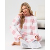 image:imagePrinStory Mens Pajamas Set Fleece Pjs Long Sleeve Soft Sleepwear S2XLPink Large Plaid