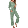 image:imagePrinStory Womens Pajama Sets Long Pjs Soft Lounge Sets XS4XLFpspot Green