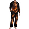 image:imageMens Pajama Set Long Sleeve Shirts and Pants Soft Comfy Pjs Print Sleepwear06 Fp Fire Skeleton