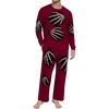 image:imageMens Pajama Set Long Sleeve Shirts and Pants Soft Comfy Pjs Print Sleepwear07 Fp Red Hand Bones