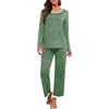 image:imagePrinStory Womens Pajama Sets Long Pjs Soft Lounge Sets XS4XLFpspot Green