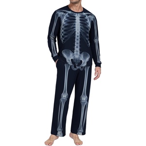 image:imageMens Pajama Set Long Sleeve Shirts and Pants Soft Comfy Pjs Print Sleepwear05 Fp Radiation Skeleton