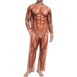 image:imageMens Pajama Set Long Sleeve Shirts and Pants Soft Comfy Pjs Print Sleepwear12 Fp Human Skin