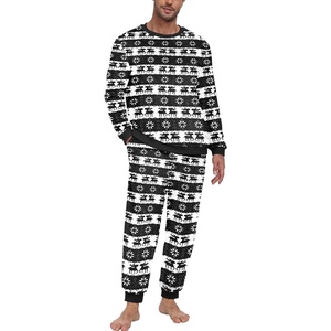 image:imagePrinStory Mens Pajamas Set Fleece Pjs Long Sleeve Soft Sleepwear S2XLBlack Snowflake Elk