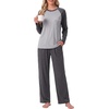 image:imageMens Pajamas Set Shirt and Pants Relaxed Fit Soft Fall Loungewear Sleepwear0dark Gray