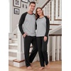 image:imageMens Pajamas Set Shirt and Pants Relaxed Fit Soft Fall Loungewear SleepwearBlack Gray
