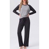 image:imageMens Pajamas Set Shirt and Pants Relaxed Fit Soft Fall Loungewear SleepwearBlack Gray