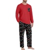 image:imageMens Pajamas Set Shirt and Pants Relaxed Fit Soft Fall Loungewear SleepwearBlack Lantern