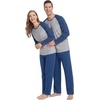 image:imageMens Pajamas Set Shirt and Pants Relaxed Fit Soft Fall Loungewear SleepwearC Dark Blue
