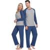 image:imageMens Pajamas Set Shirt and Pants Relaxed Fit Soft Fall Loungewear SleepwearC Dark Blue