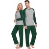 image:imageMens Pajamas Set Shirt and Pants Relaxed Fit Soft Fall Loungewear SleepwearC Dark Green