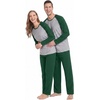image:imageMens Pajamas Set Shirt and Pants Relaxed Fit Soft Fall Loungewear SleepwearC Dark Green